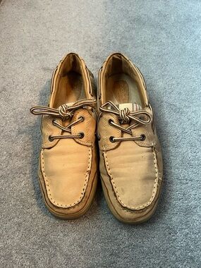 Women’s Tan Canvas Boat Shoes